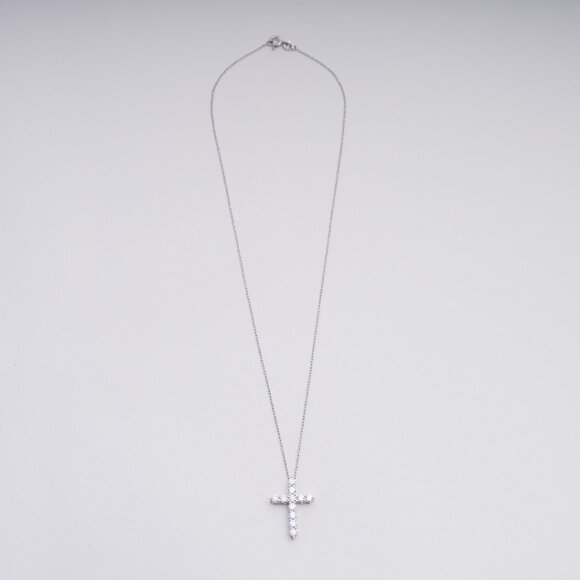NWT Angelica Cross Necklace // Sterling Silver + 1ct Diamond - Picture 2 of 7